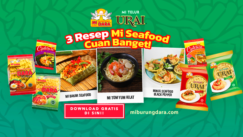 Download Gratis Inspirasi 3 Resep Mi Seafood Cuan ala MI BURUNG DARA!
